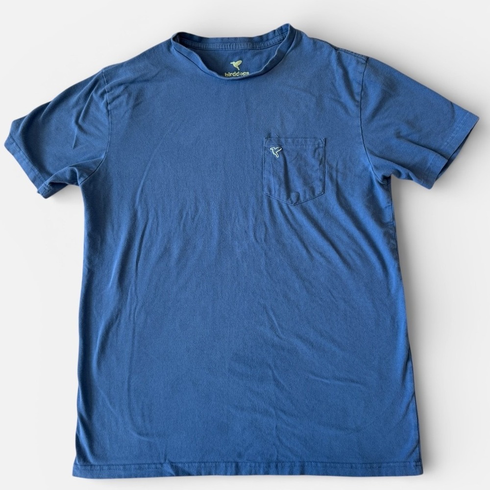 Bird Dogs Pocket T Shirt Men's Large Blue Short Sleeve Cotton Casual Tee Crew